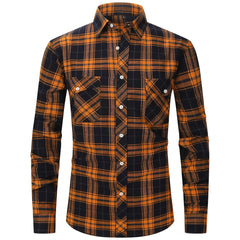 Men's Plaid Long Sleeve Button Down Shirt
