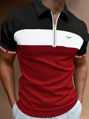 Men's Block Zipper Casual Fit Shirt