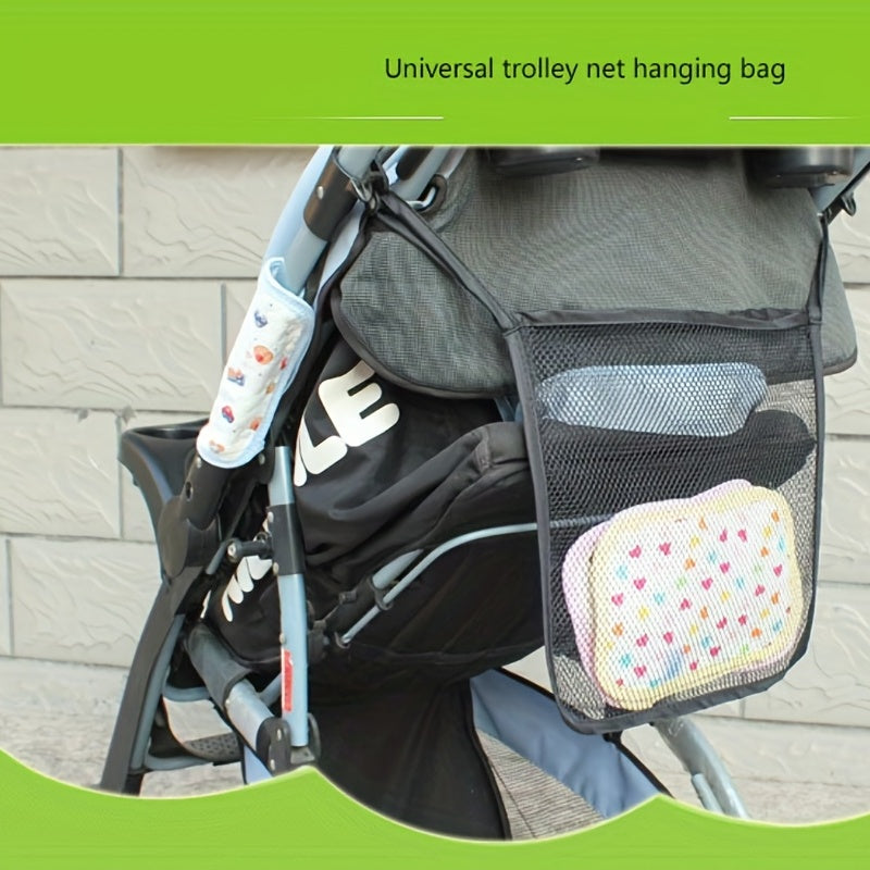 Baby Stroller Mesh Bag Storage Hanging Bag Gray