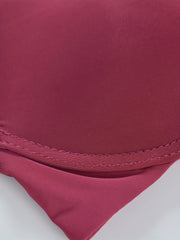 3pcs Solid T-Shirt Bras Comfy & Breathable Push-Up Bra Women's Lingerie