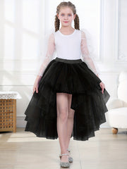 Girls High Waist Steampunk Gothic Tutu Skirt For Party Dance