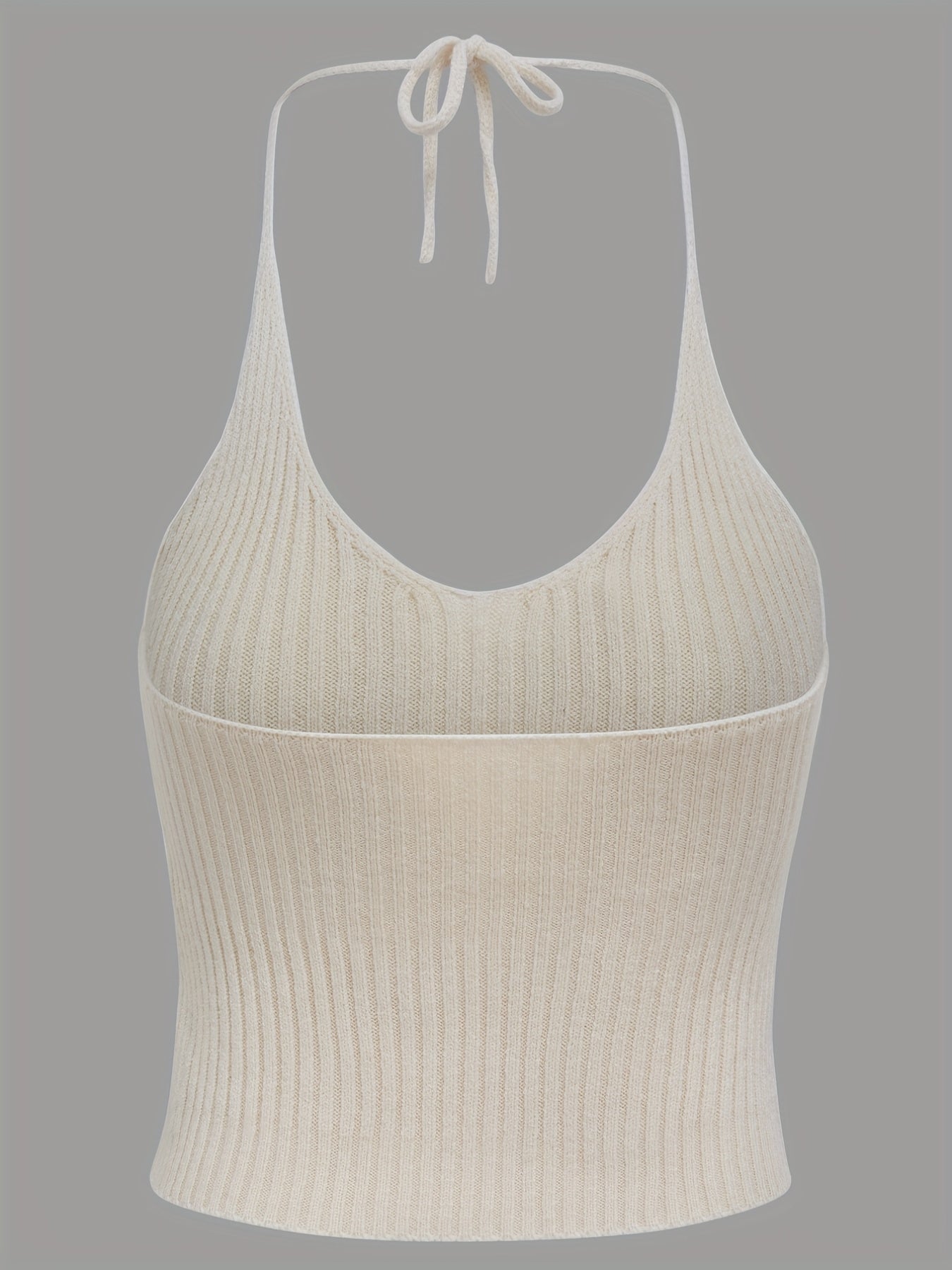 Sexy Lace Up Crop Halter Top Solid Sleeveless