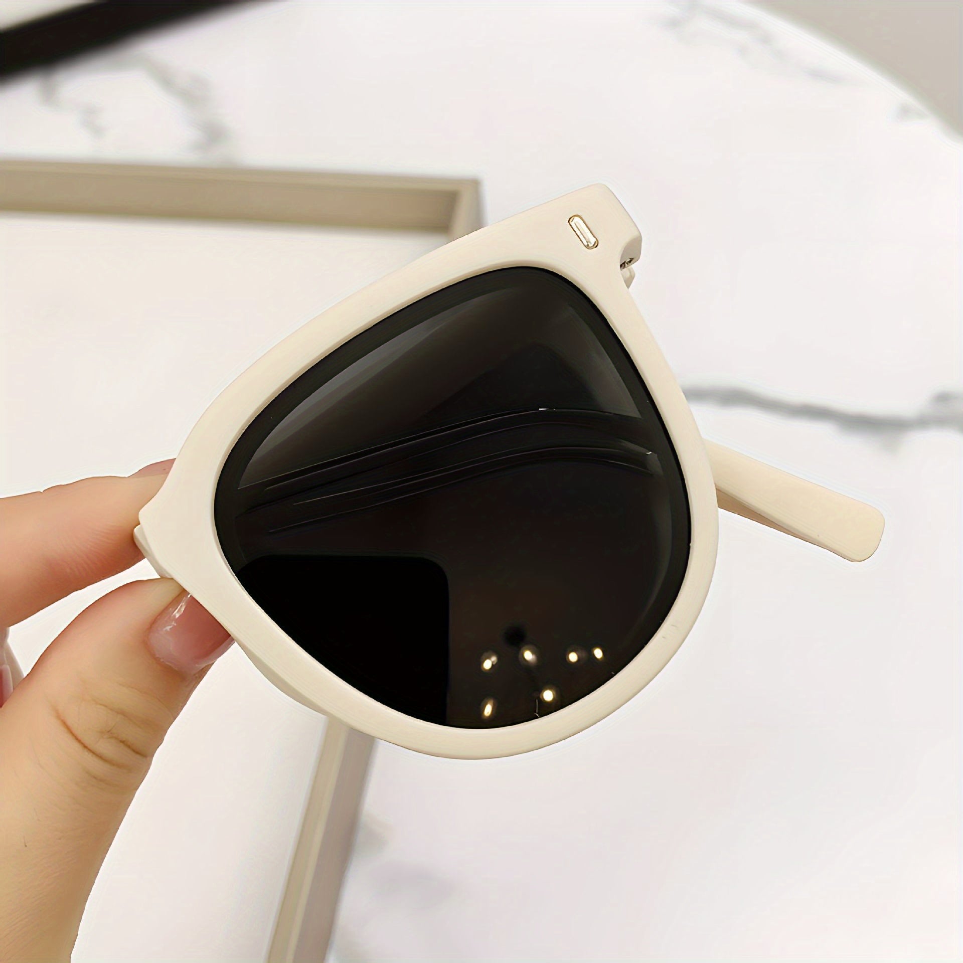 Men's Folding Sunglasses UV Protection Round Eyewear
