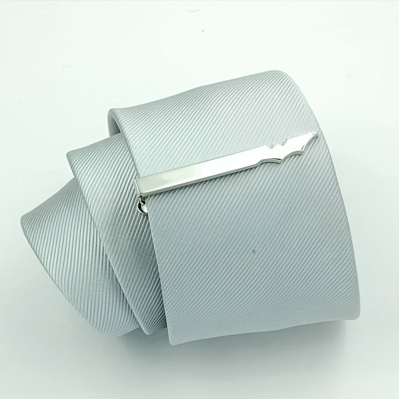 Silvery Tie Clip Wedding Gift for Men