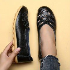 Women's Hollow Out Flat Shoes Lightweight Closed Toe Slip On Shoes