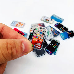 5pcs Mobile Phone Models Resin Decorations Mini Dollhouse DIY Random Styles