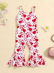 Heart Print Cami Jumpsuit for Toddler Girls