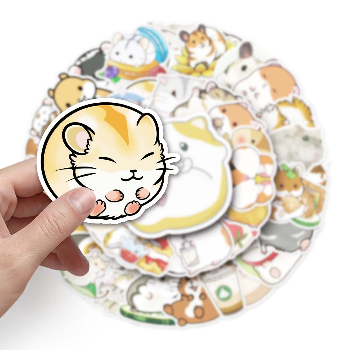 50pcs Cartoon Hamster Animal Stickers Waterproof for Laptop Car Refrigerator