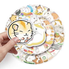 50pcs Cartoon Hamster Animal Stickers Waterproof for Laptop Car Refrigerator