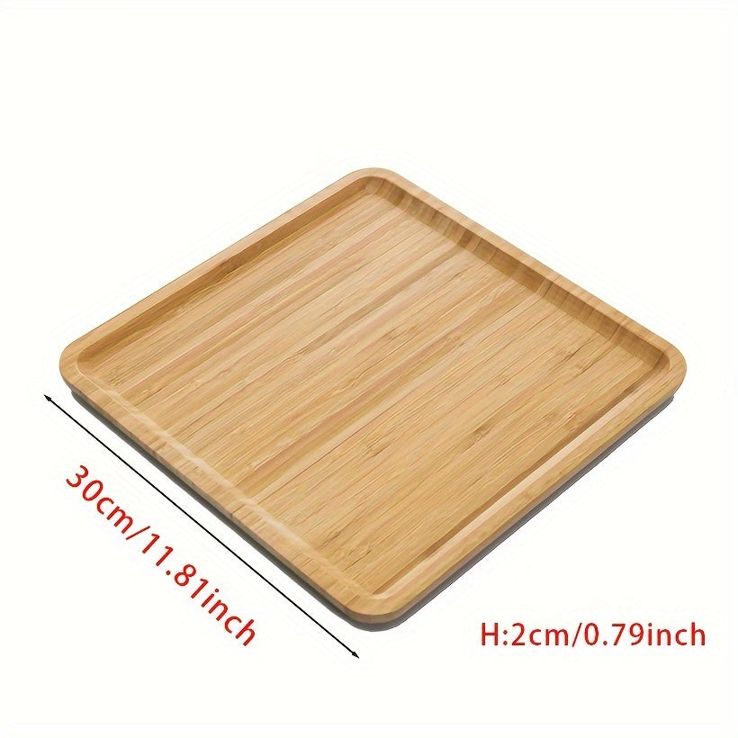 Bamboo Square Tray Cheese Plates Coffee Tea Serving Tray Fruit Storage Pallet