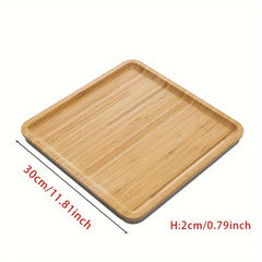Bamboo Square Tray Cheese Plates Coffee Tea Serving Tray Fruit Storage Pallet