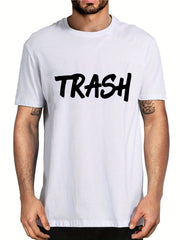Men's Trash Print T shirt Casual Breathable Tee Men's Clothing