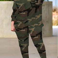 Camo Print One Shoulder Top & Pants Set