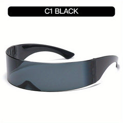 Y2K Wrap Around Sunglasses Futuristic Punk Style UV400