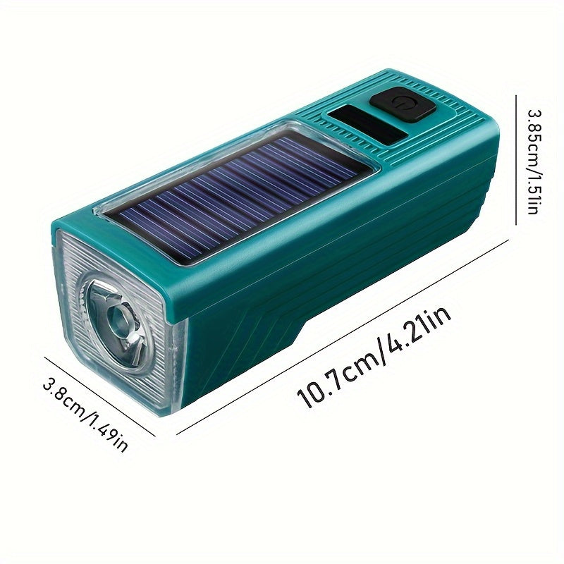 Solar Bike Lights Horn USB Charging Headlights