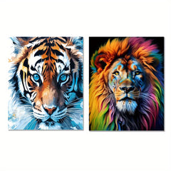 2pcs Lion Tiger 40 64x50 DIY Acrylic Painting Number Kit