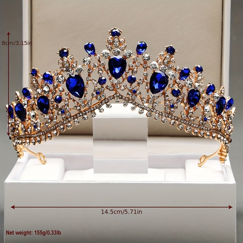 Baroque Crystal Alloy Headband Crown Wedding Party Accessories For Women