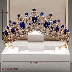 Baroque Crystal Alloy Headband Crown Wedding Party Accessories For Women