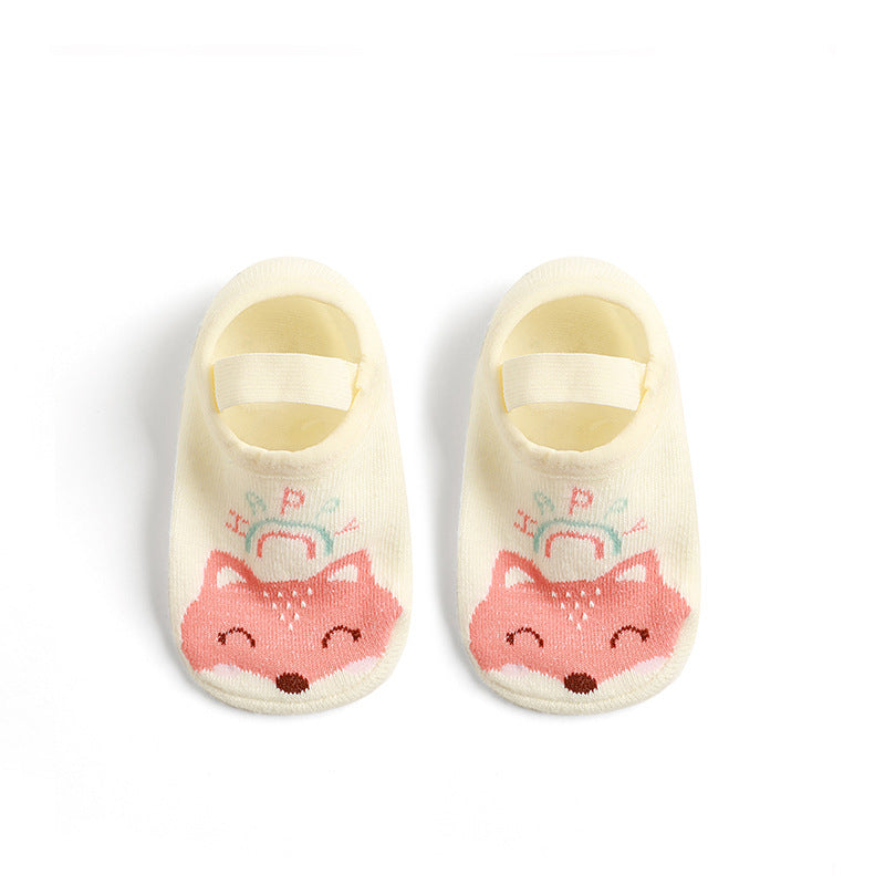 Baby Casual Cartoon Floor Socks With Non slip Straps