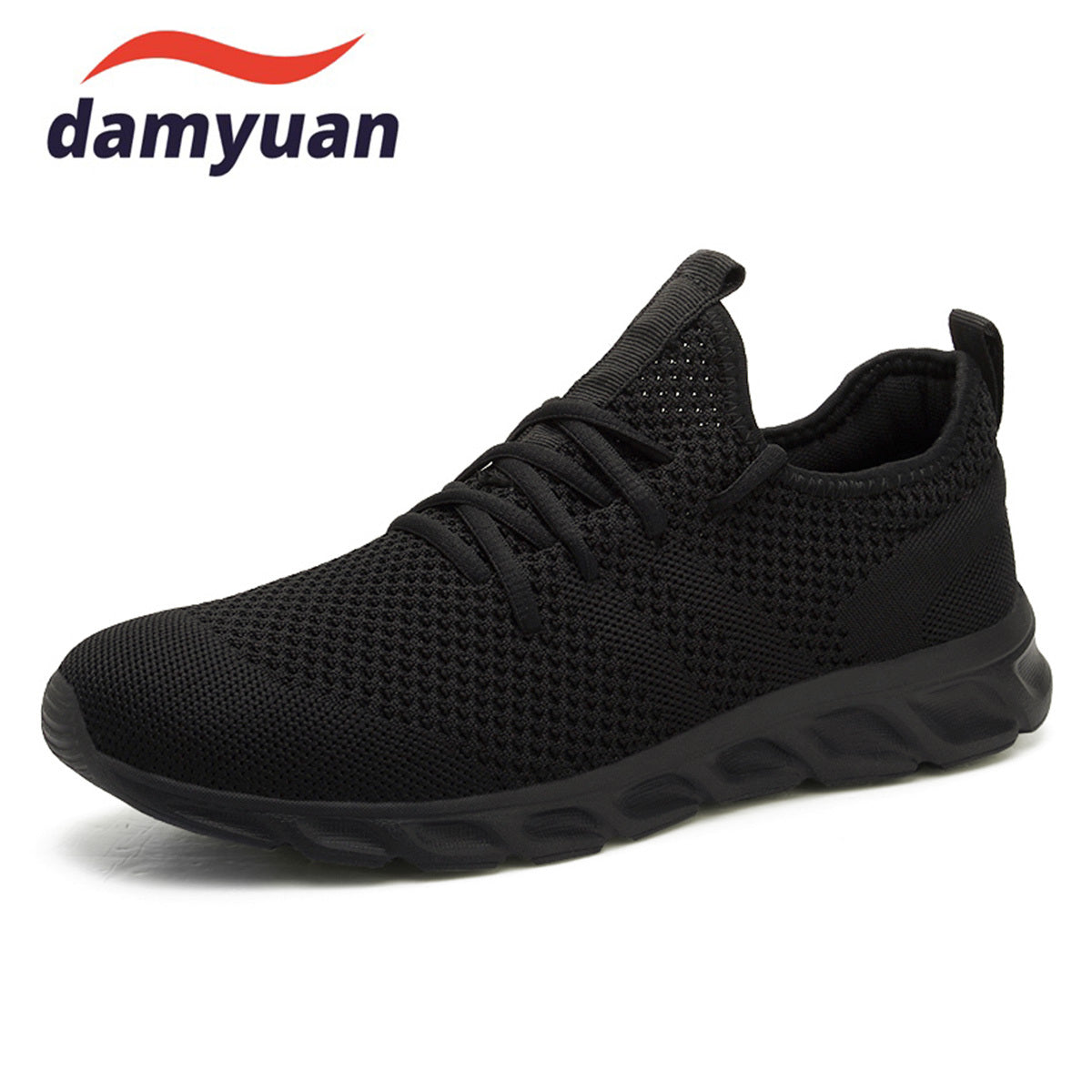 Men's Knit Shock Absorption Running Sneakers Anti Skid Casual Shoes