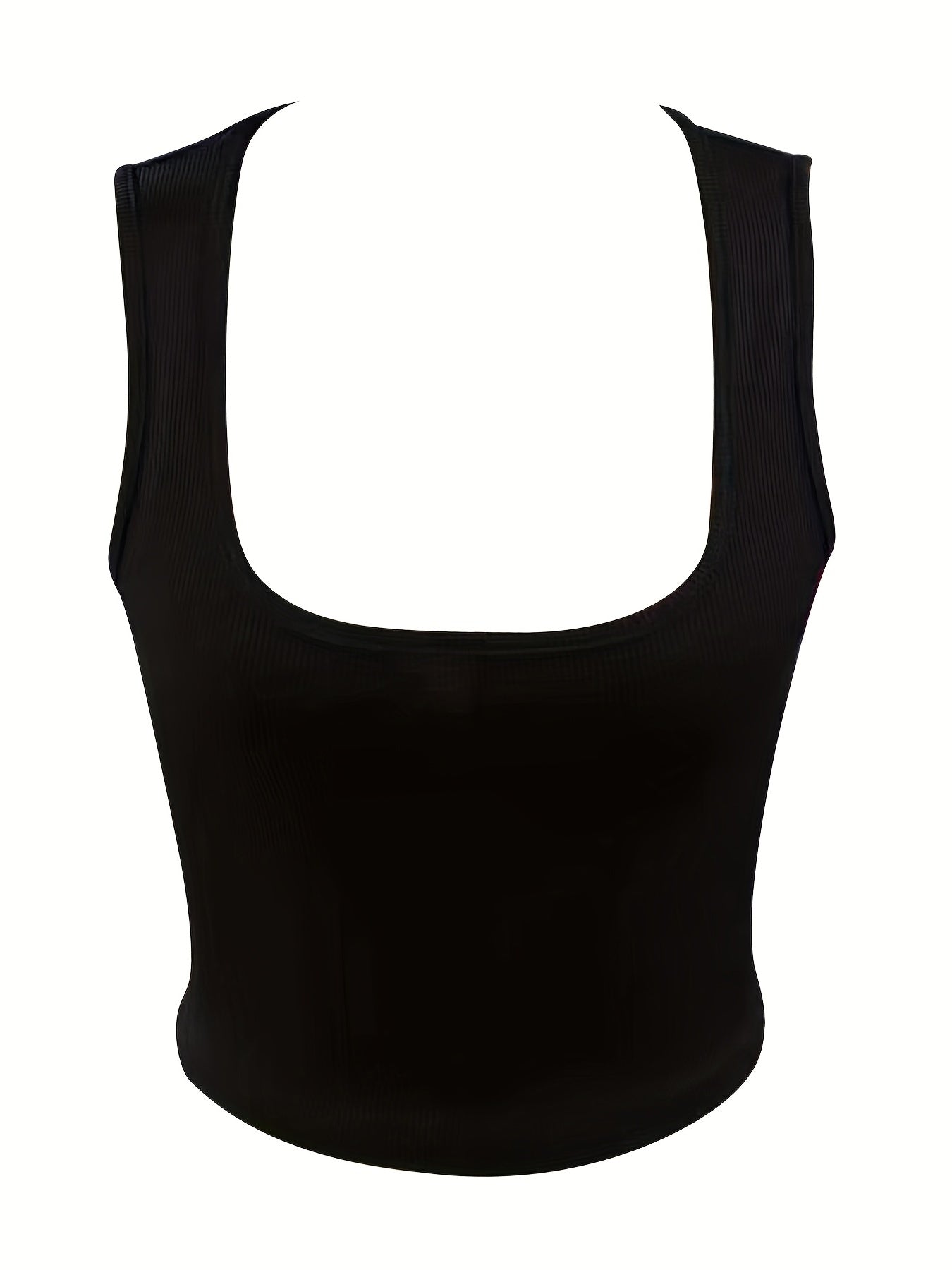Sleeveless Square Crop Tank Top for Summer Women's Clothing