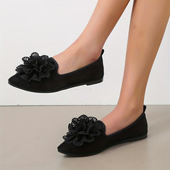 Women's Flower Ballet Flats Soft Sole Slip On Shoes