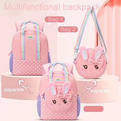 2pcs Rabbit Unicorn Shape Backpack With Crossbody Bag for Girls