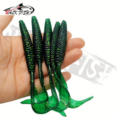 5pcs Soft Fishing Lure Twister Tail Bass Baits