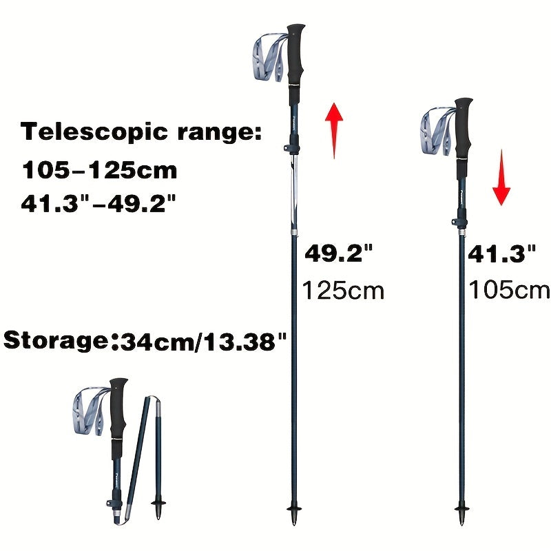 Foldable Trekking Poles Portable Lightweight Collapsible Hiking Stick