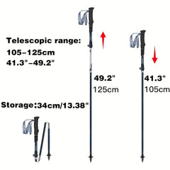 Foldable Trekking Poles Portable Lightweight Collapsible Hiking Stick