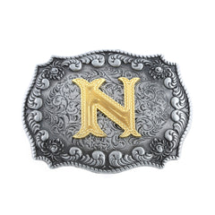 Personality Casual Western Denim Letter N Belt Buckle