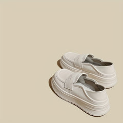 Women's Slip-On Flatform Loafers Non-Slip Soft Sole Shoes
