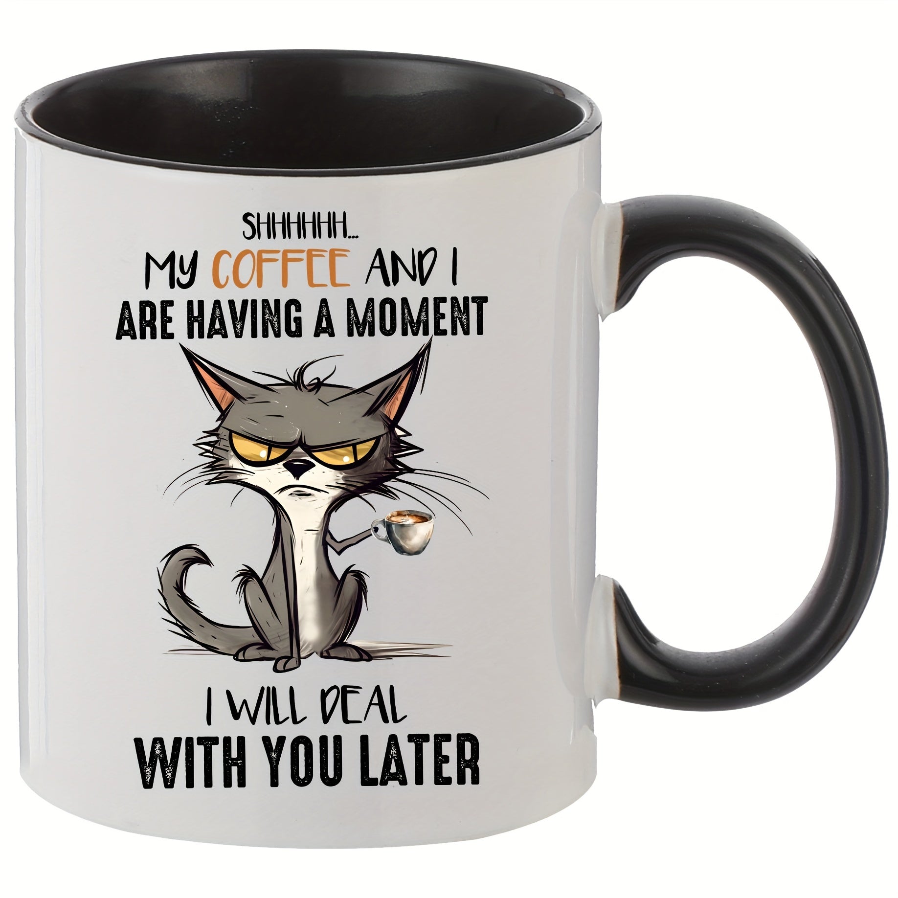 11oz Cat Drinking Coffee Ceramic Mug Great Gift For Mom Friends