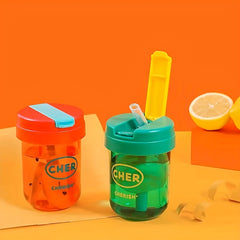 Mini Portable Coffee Cup & Plastic Straw Sports Water Bottle Ideal Gift