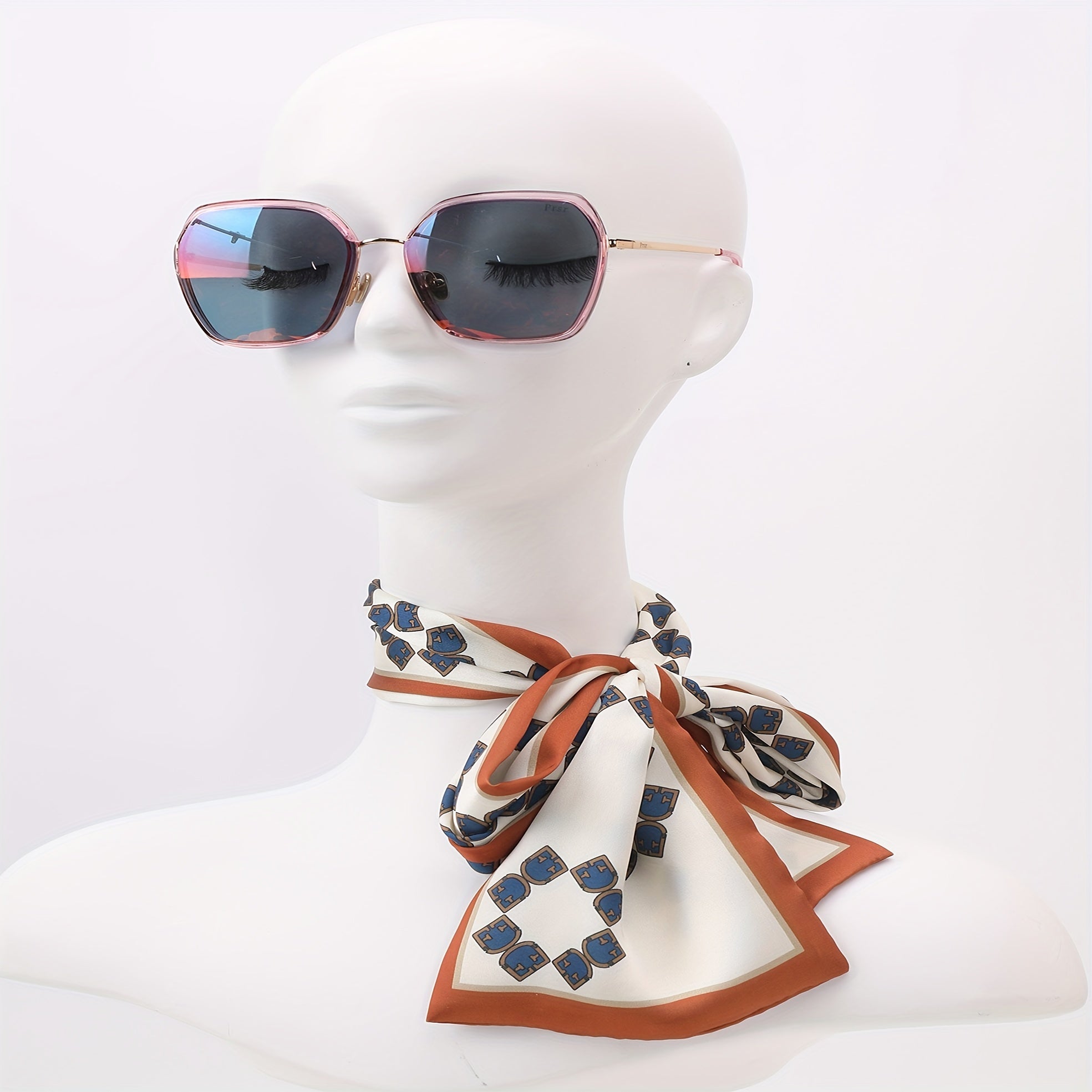 Small Tie Scarf Womens Rhombic Lattice Weekend Casual