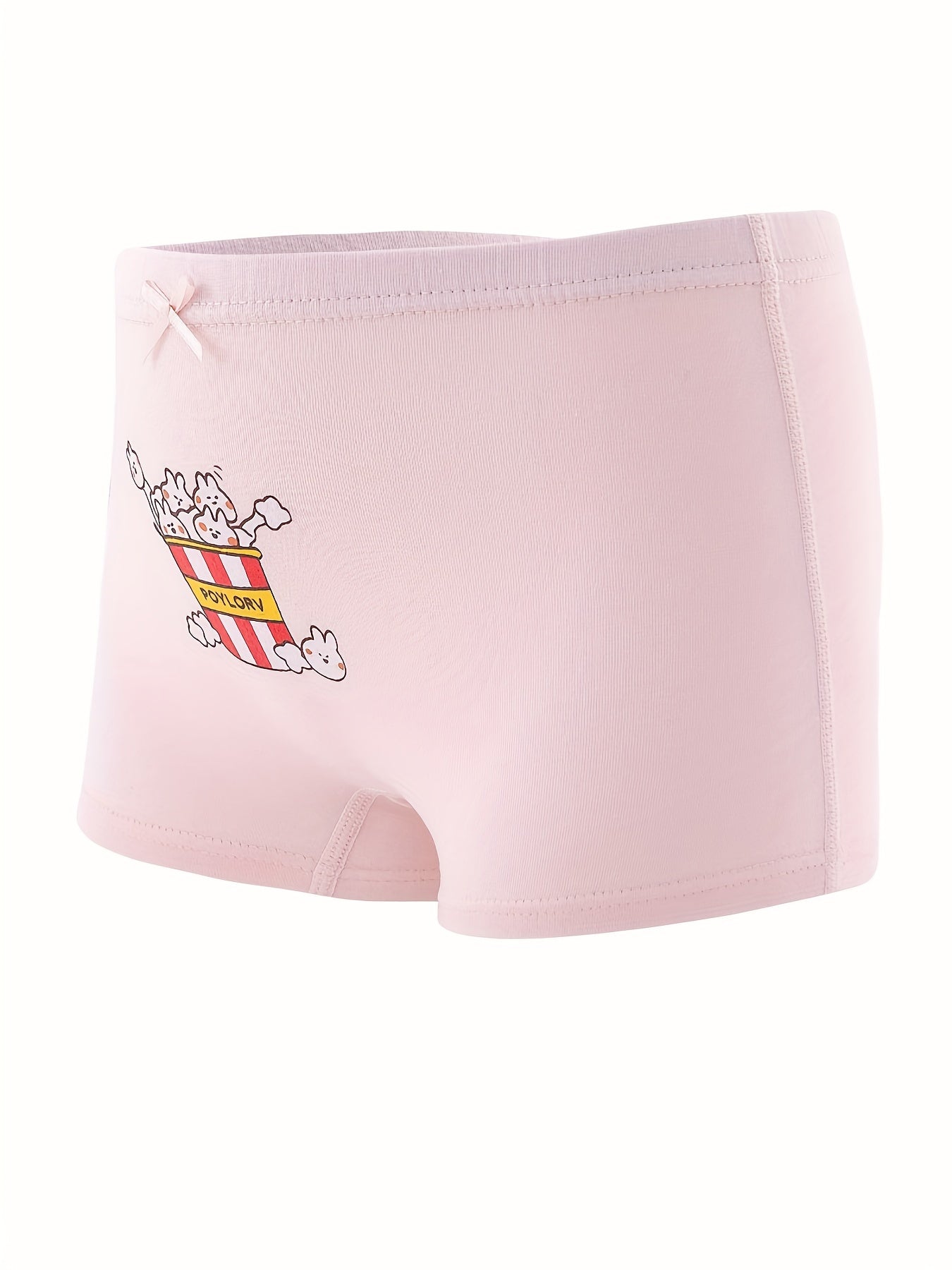 Toddler Girls Cartoon Rabbit Graphic Bow Shortie Briefs 4pcs Set