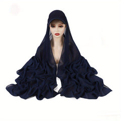 Chiffon Scarf Baseball Cap 2 Piece Set Breathable Sun Proof Hat