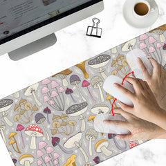 Colorful Mushrooms Gaming Desk Mat, Extended Mouse Pad
