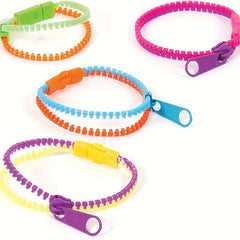 Zipper Bracelets Sensory Toys Bulk Set Neon Colors Kit - 10pcs