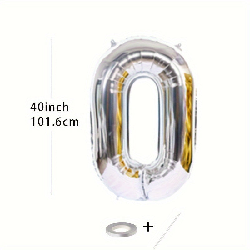 1pc Giant Number Balloon + Ribbon Set