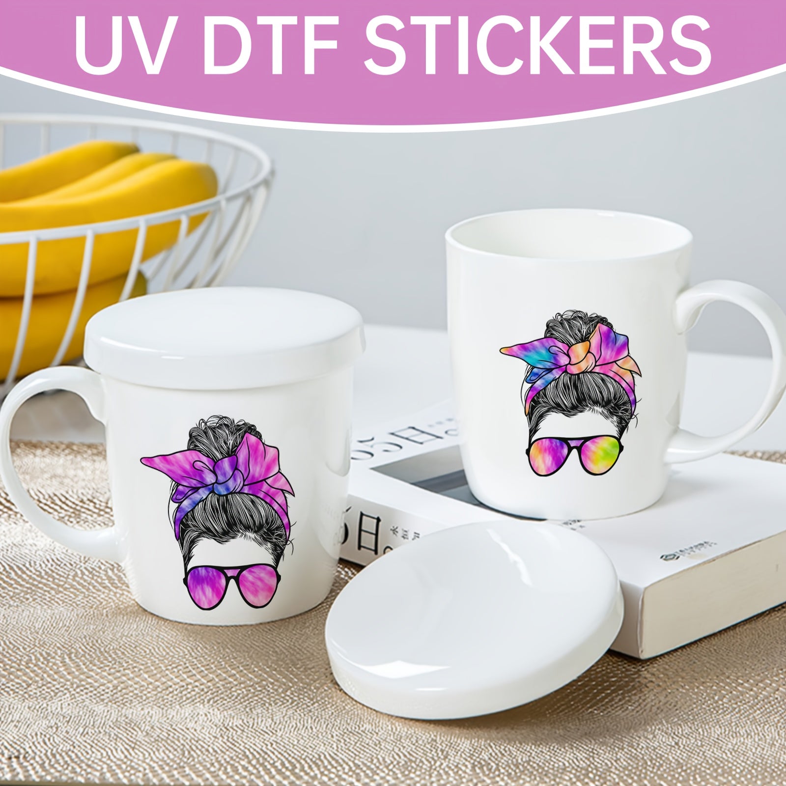 12pcs CHNVICK Messy Bun Self Adhesive Stickers Set for DIY Crafts