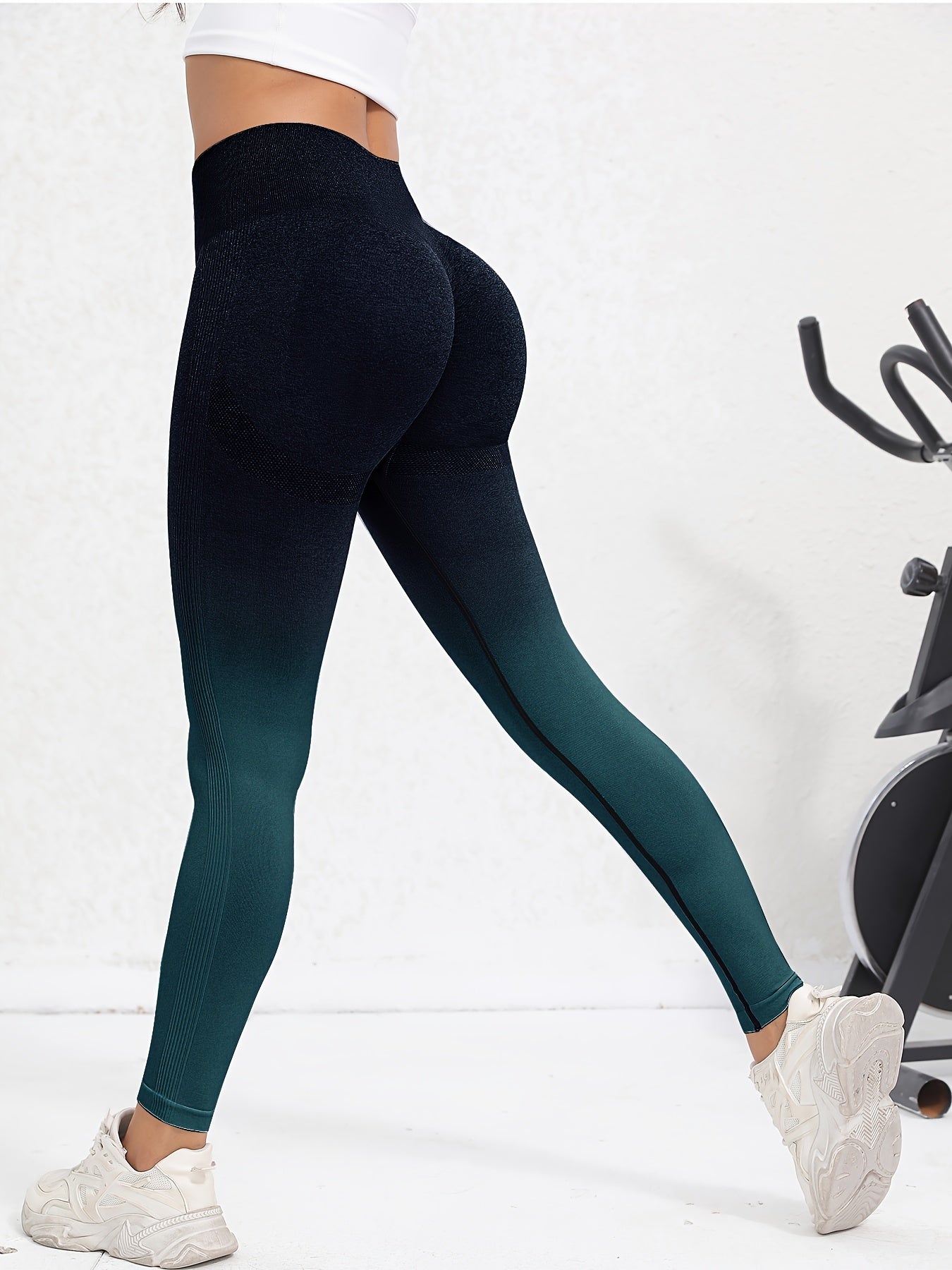Ombre Workout Leggings Seamless High Waisted Tummy Control Yoga Pants