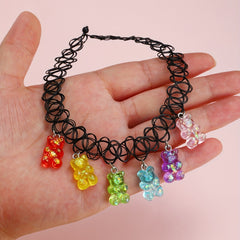 Girls 6 Bear Pendant Necklace Gift For Children Kids Accessories