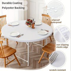 Vinyl Elastic Table Cover Washable Spandex Tablecloth Stretch Tab