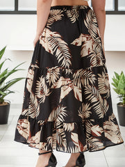 Women's Plus Tropical Print Smock Maxi Skirt
