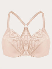 Bra Women's Lace Closure Front Racer Back Full Cover Underwire Bra