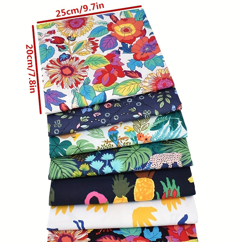 7pcs Quilting Fabric Cotton Craft DIY Doll Clothes Fabric Precut For Patchwork