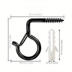 6pcs Metal Christmas Lantern Hook Q Shaped Flower Pot Hook Vertical Hanging Silv