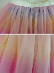 Sequin Rainbow Tutu Skirt Performance Dance Skirt Kids Clothes