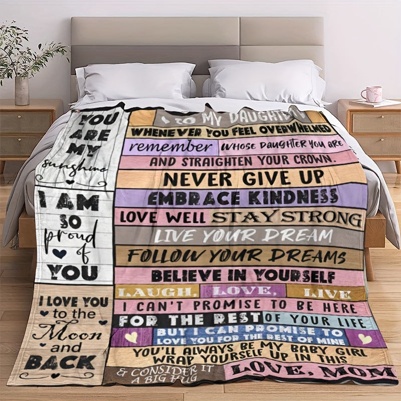 Daughter Print Blanket Soft Throw Blanket For Sofa Office Bed And Outdoor